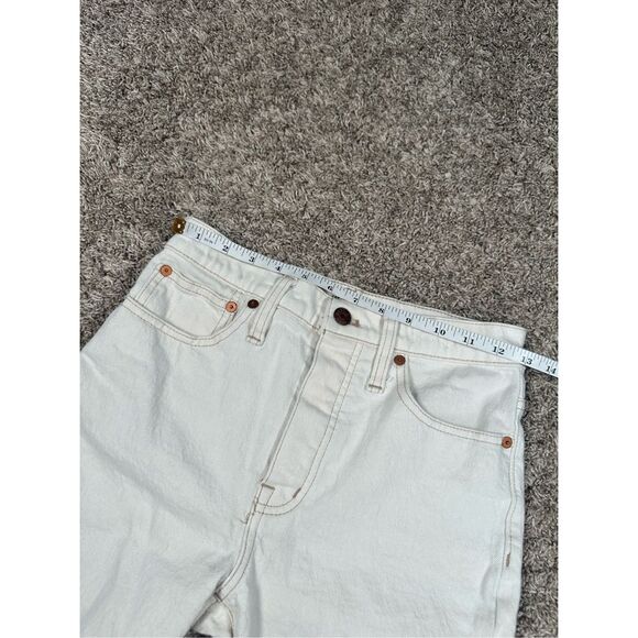 Madewell Slim Demi-Boot Jeans Cream Off White Vintage Canvas Ankle Bootcut 25P - Picture 9 of 15